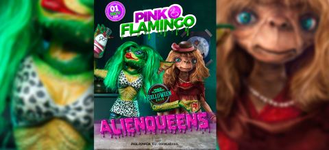 Cartaz: Pink Flamingo Halloween 2026|AlienQueens (Véspera de Feriado) | 01 de Novembro, Pink Flamingo, 1 de nov.