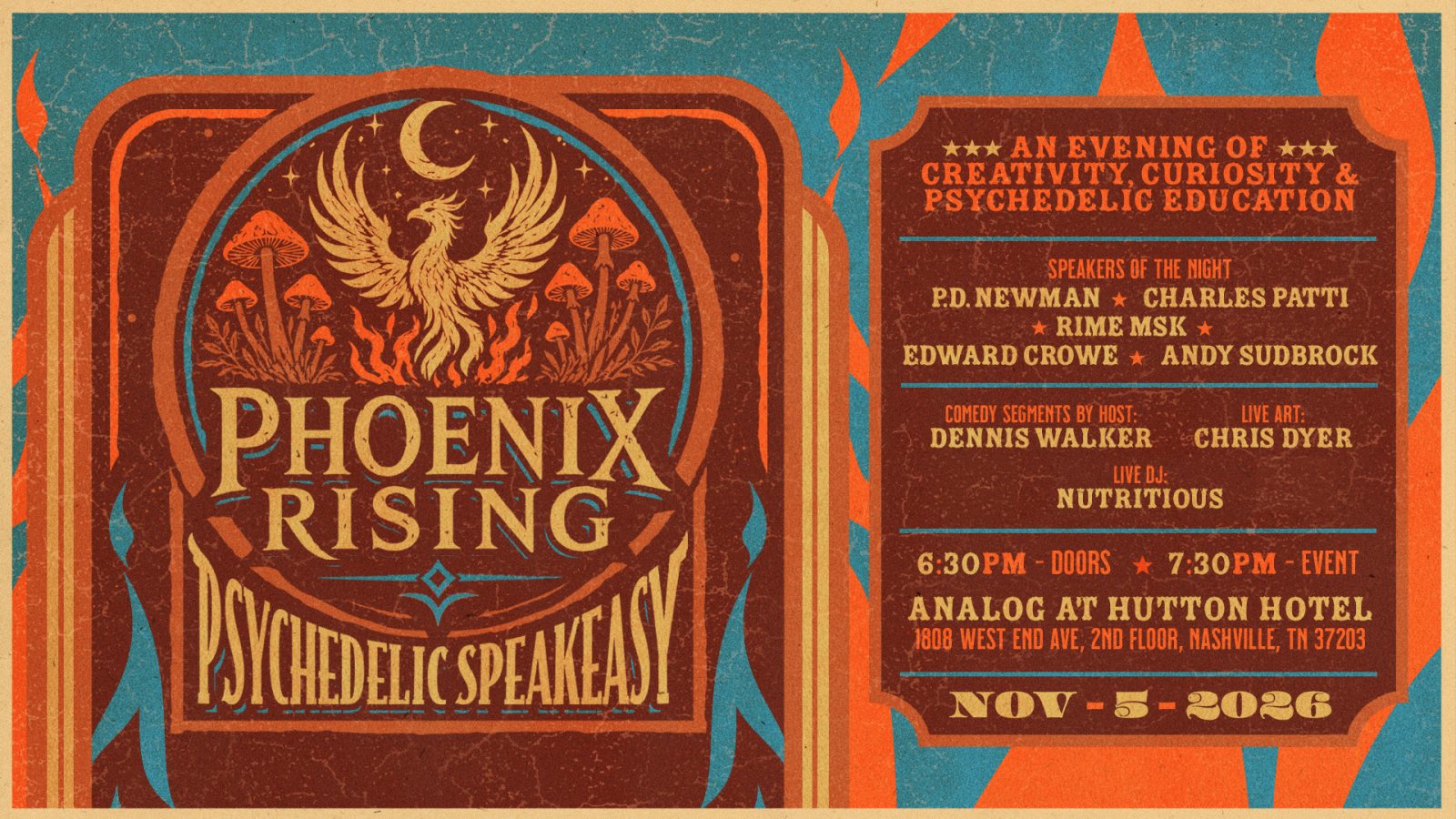 Poster: Phoenix Rising – Psychedelic Speakeasy