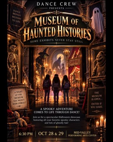 Poster: Museum of Haunted Histories, Mid-Valley Performing Arts Center, Oct 28