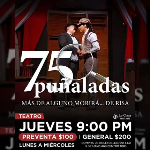 Cartel: 75 Puñaladas, La Corte Teatral, 29 oct
