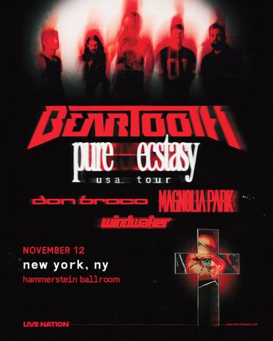 Poster: Beartooth: Pure Ecstasy USA Tour, Manhattan Center (Hammerstein Ballroom), Nov 12