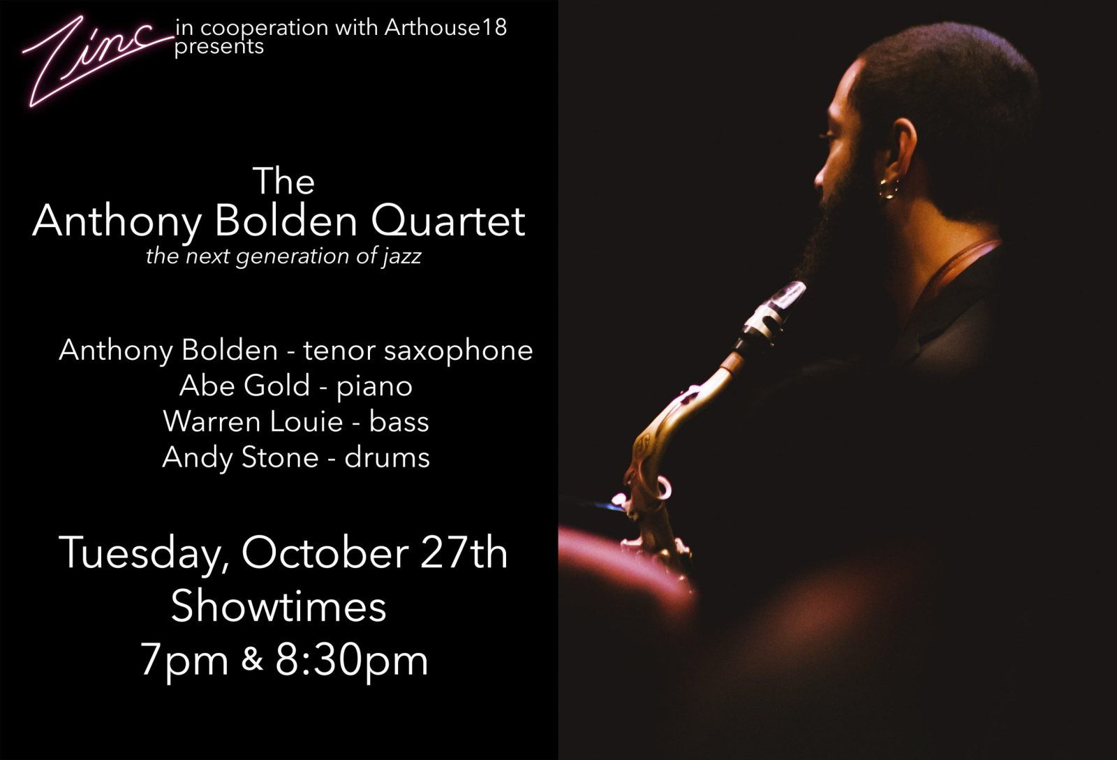 Poster: The Anthony Bolden Quartet