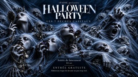 Affiche : HALLOWEEN PARTY — LES 7 PÉCHÉS CAPITAUX - (P)OSE, Le Lieu, 31 oct.