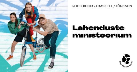 Plakat: Lahenduste ministeerium, Eesti Noorsooteater, 8. nov