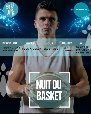 Affiche : Nuit du basket, Le Diapason, 5 nov.