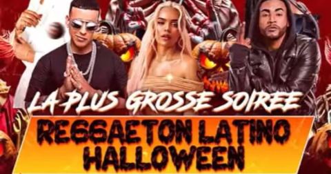 Poster: La Plus Grande Soirée Reggaeton Halloween Latino De France, La Beach Parisienne, Oct 31