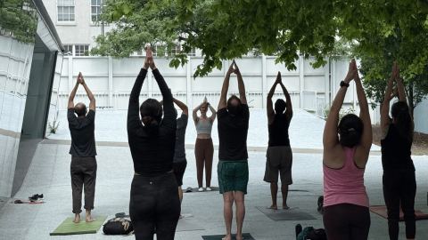 Poster: Fall Yoga with The Yoga Room, Museum of the Moving Image, Nov 8