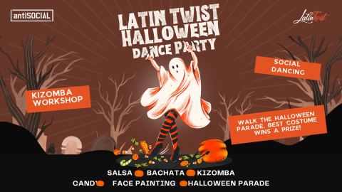 Poster: Halloween Party | Salsa, Bachata & Kizomba – Latin Twist, antiSOCIAL, Oct 28