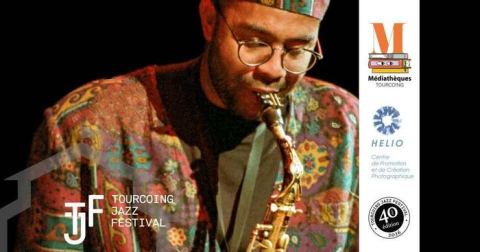 Affiche : Exposition « Portrait(s) d’un festival – 40 ans de Jazz à Tourcoing », Médiathèque André Malraux, 10 oct.