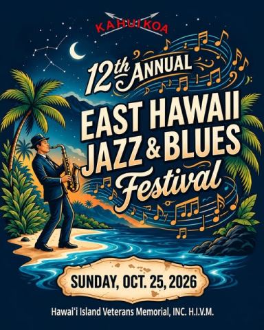Poster: E. Hawaii Jazz & Blues, Hale Kanikapila, Oct 28