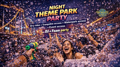 Poster: Chennai's First Ever Night Theme Park Party - VGP Wonder World, VGP Wonder World, Nov 1