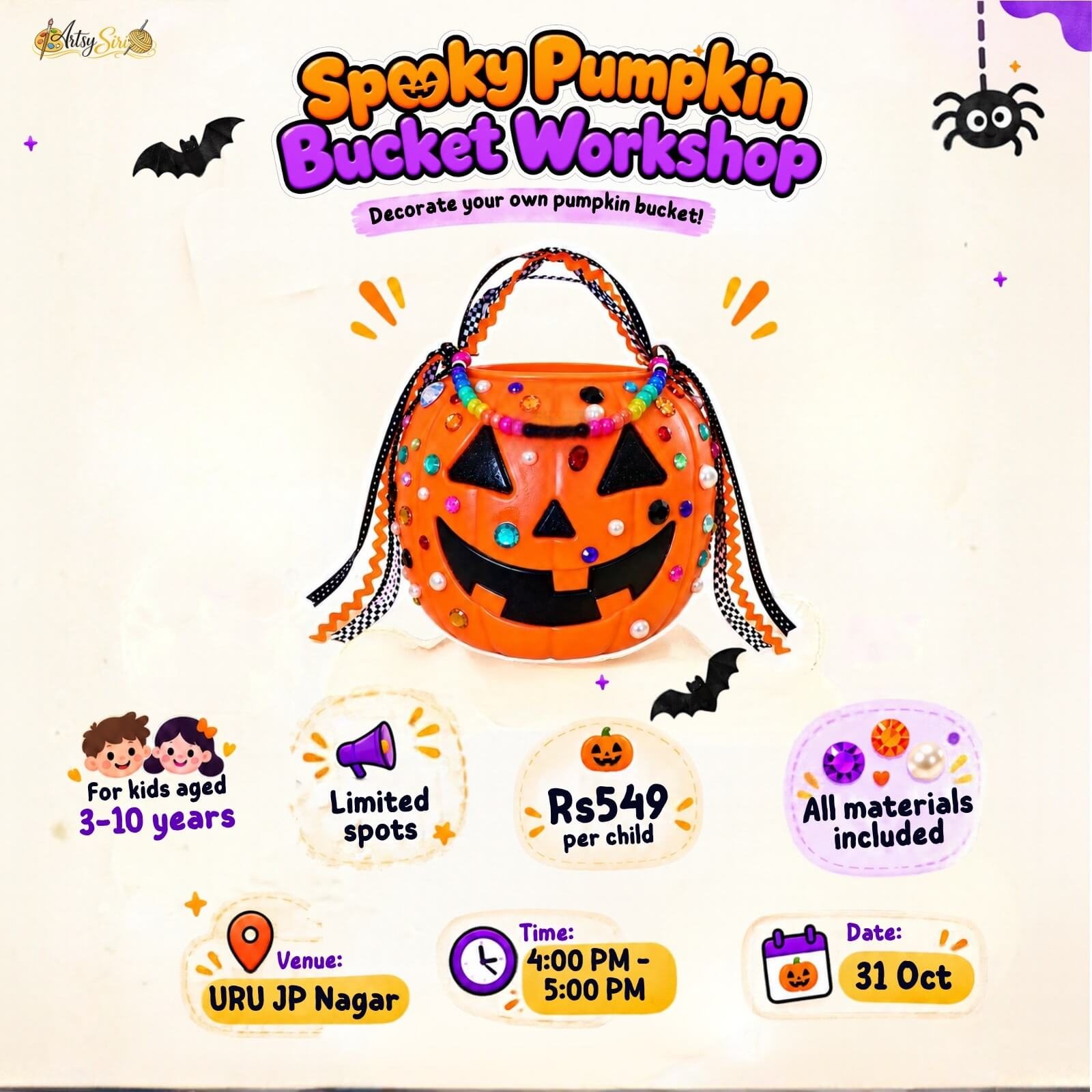 Poster: Spooky Pumpkin Bucket Workshop