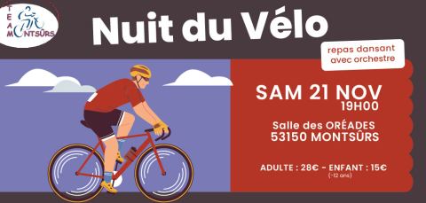 Affiche : Nuit du vélo - Soirée dansante, Salle des Oréades, 21 nov.