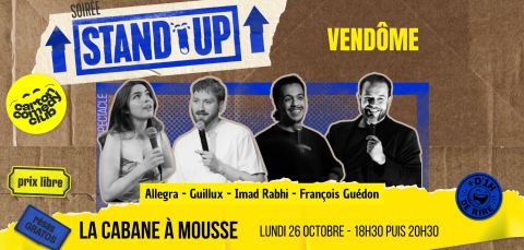 Affiche : Carton Comedy Club @ la Cabane à Mousse (Vendôme - 41), La Cabane à Mousse St Ouen - Vendôme, 26 oct.