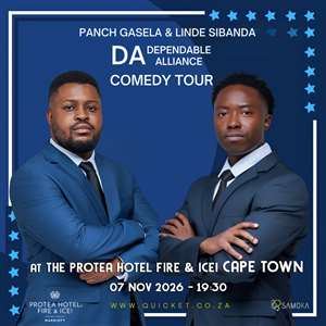 Poster: Panch Gasela & Linde Sibanda - Dependable Alliance - LIVE in Cape Town at The Protea Hotel Fire & Ice! 07 November 2026, Protea Hotel Fire & Ice! Cape Town, Nov 7
