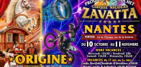 Poster: Cirque Nicolas Zavatta Douchet - Nantes / Vertou 2026, Boulevard de l'Europe, rue de la Grolerie - 44120 Vertou, Oct 26