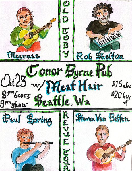 Poster: MEERNAA with Meat Hair, Paul Spring & Steven Van Betten