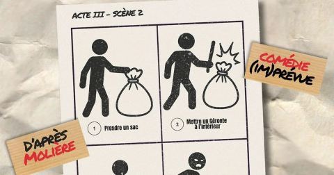 Affiche : Scapin : mode d'emploi, Au Rikiki Café-Théâtre, 24 oct.