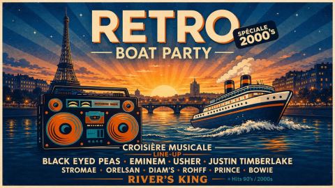 Affiche : Retro Boat Party - Année 2000 - Rivers King, River's King, 14 nov.