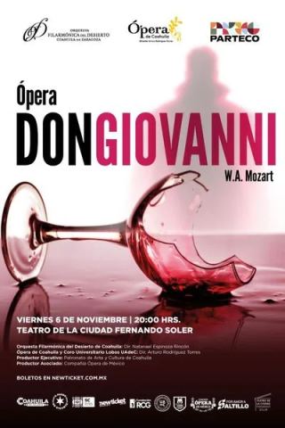 Cartel: Ópera Don Giovanni de W. A. Mozart en el Teatro de la Ciudad Fernando Soler, Teatro de la Ciudad Fernando Soler, 6 nov