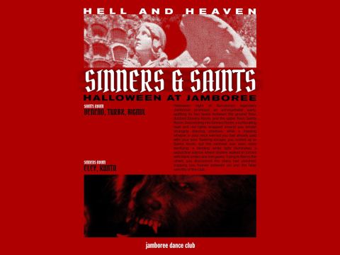 Poster: HALLOWEEN: SINNERS & SAINTS, Jamboree, Oct 31