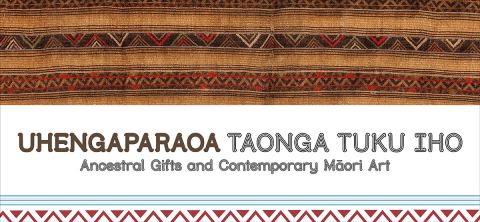 Poster: Uhengaparaoa, Taonga Tuku Iho: Ancestral Gifts and Contemporary Māori Art, Fowler Museum at UCLA, Oct 11