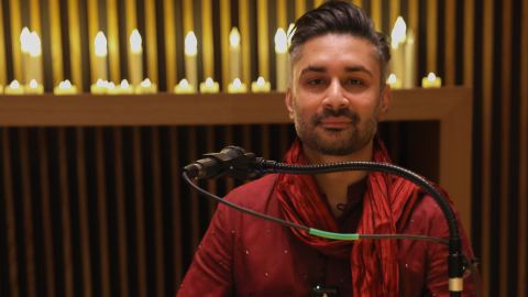 Poster: The Unheld Note: Listening Before Meaning — Devotional Song with Umer Piracha, Jacques Marchais Museum of Tibetan Art, Nov 14