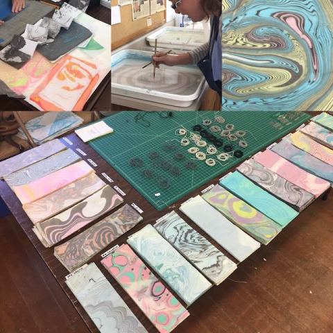 Poster: Bookbinding Class: Japanese Bindings & the Art of Suminagashi (2 Sessions), Hot Shops Art Center, Nov 10