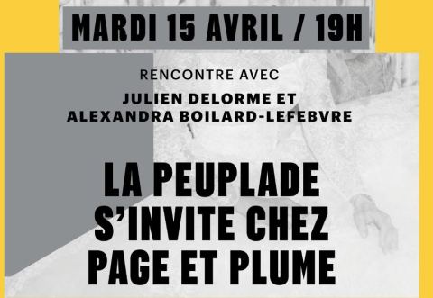 Affiche : La Peuplade s'invite chez Page et Plume, Librairie Page et Plume, 15 avr.