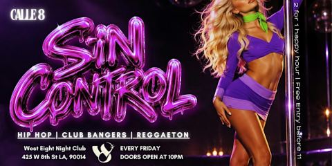 Poster: Calle 8: Sin Control Halloween Reggaeton Party, West Eight Los Angeles, Oct 30