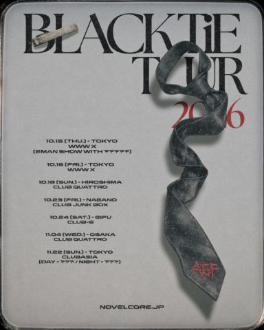 Poster: Novel Core – 「BLACK TiE TOUR 2026」, UMEDA CLUB QUATTRO, Nov 4