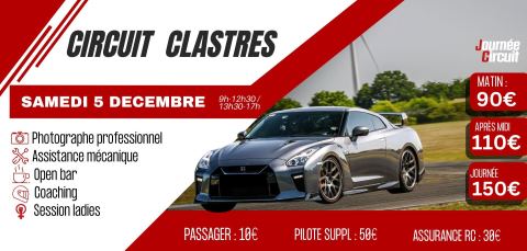 Affiche : Journée circuit Bugatti - Samedi 5 décembre, Circuit Bugatti, 5 déc.