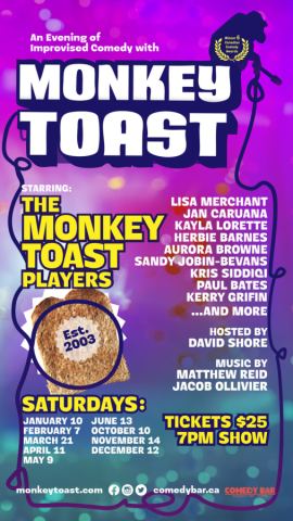 Poster: An Evening of Improv with The Monkey Toast Players, Comedy Bar (Bloor), Nov 14