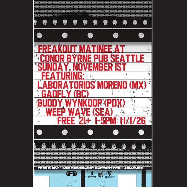 Poster: Freakout Presents: Laborotorios Moreno + Buddy Wynkoop + Gadfly + Weep Wave - Matinee