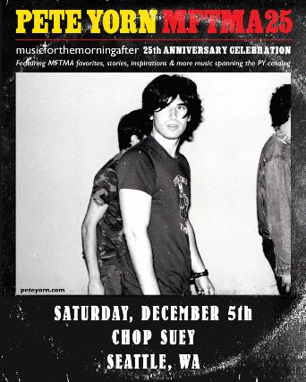 Poster: 25th Anniversary of musicforthemorningafter Pete Yorn solo acoustic