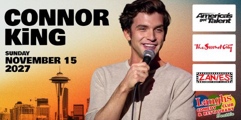 Poster: Comedy show: Connor King Nov. 15th - Sunday at 7pm, Laughs Comedy Club, Nov 15