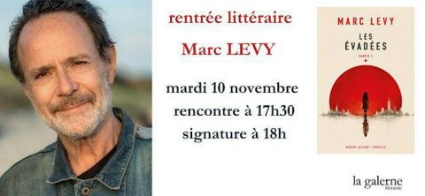 Affiche : Rencontre-signature Marc Levy, La Galerne, 10 nov.