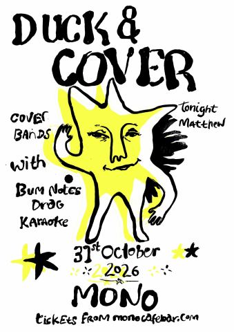 Poster: DUCK & COVER : HALLOWEEN COVERS BAND PARTY, Mono, Oct 31