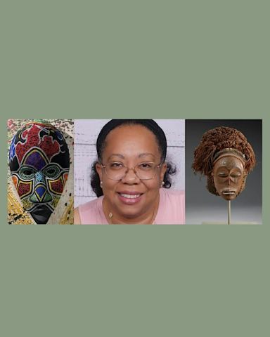 Poster: Pattern and Tone: An Art Workshop w/ Amy Bryan inspired by African Masks, Historic St. Luke's Episcopal Church, Dec 5