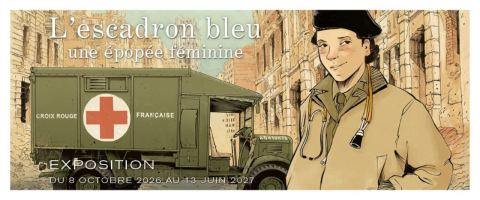 Affiche : Mini-Expo BD - L'Escadron bleu, Centre d'histoire de la Résistance et de la Déportation (CHRD), 8 oct.