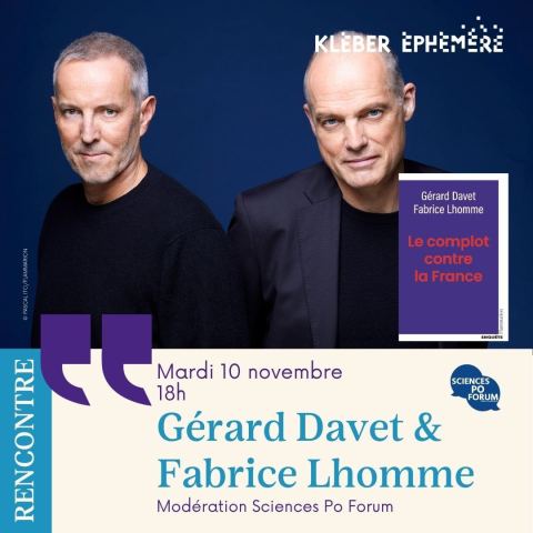 Affiche : Rencontre avec Gérard Davet et Fabrice Lhomme, Librairie Kléber, 10 nov.