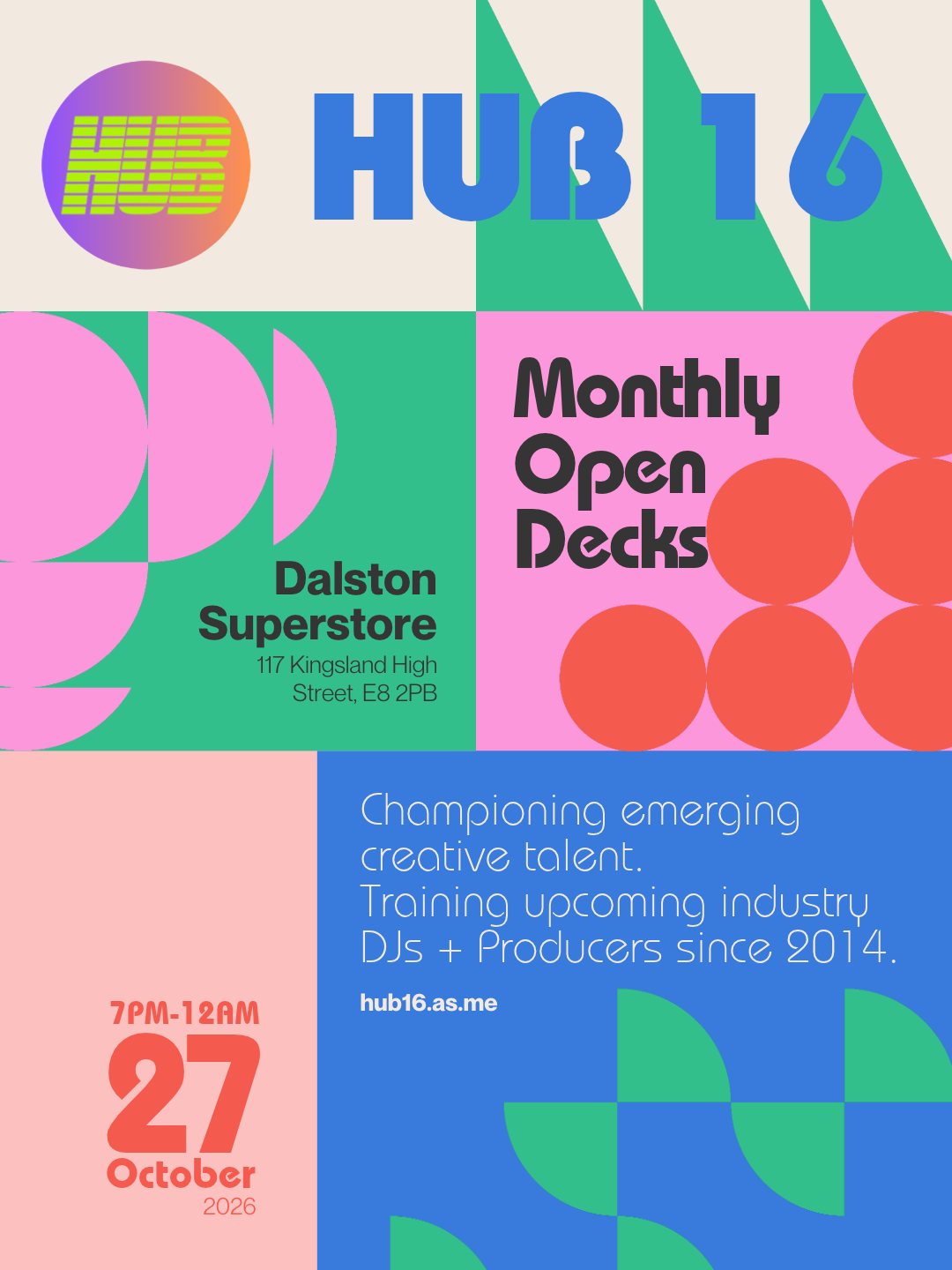 Poster: Hub 16 Open Decks