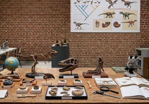 Affiche : DES DINOSAURES AUX OISEAUX [Atelier scientifique], Pavillon des transitions, 29 oct.