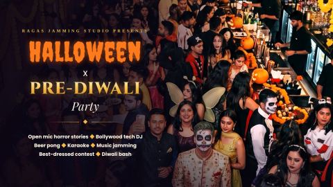 Poster: Ragas Halloween x Pre-Diwali Party, Bira 91 Taproom, Cyber Hub, Oct 31