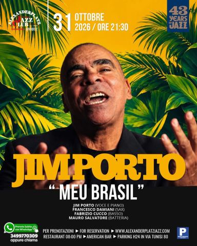 Locandina: JIM PORTO - MEU BRASIL, Alexanderplatz Jazz Club, 31 ott