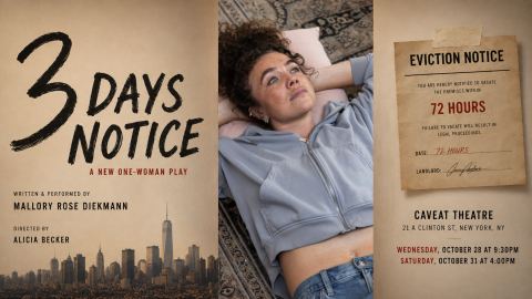 Poster: 3 Days Notice, Caveat, Oct 28