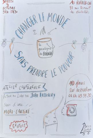 Affiche : Atelier Conférence + Micro-cantine, Le Ripaillon, 7 nov.