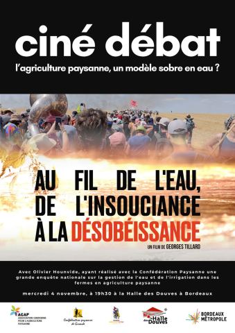Affiche : Ciné débat : au fil de l'eau, de l'insouciance à la désobéissance, Halle des Douves, 4 nov.