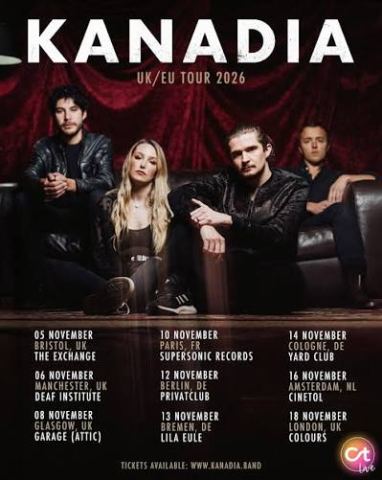Poster: Kanadia, The Garage, Nov 8