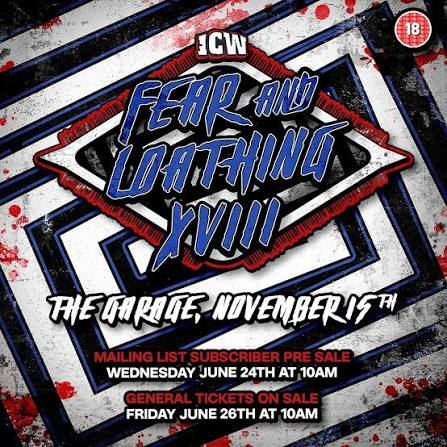 Poster: ICW: Fear & Loathing XVIII, The Garage, Nov 15